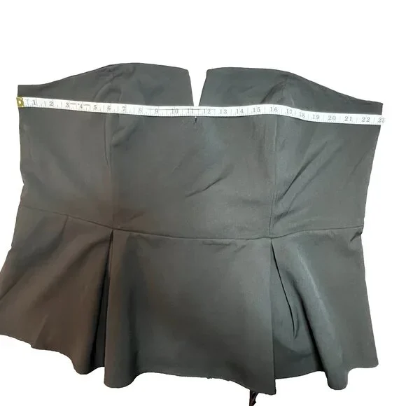 City Chic Black Strapless Peplum Top Womens Size 22W Zip Back Sweetheart - Picture 14 of 16